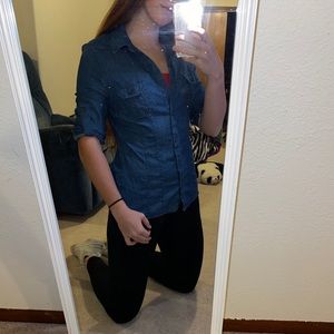 Apt 9 denim button up